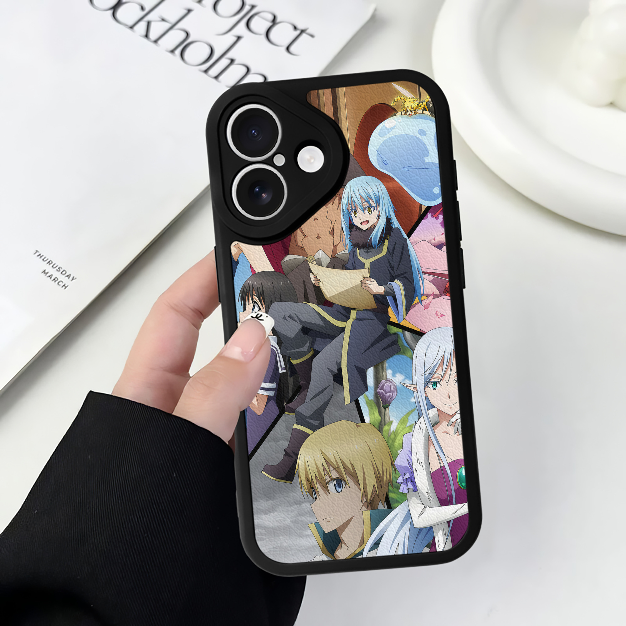 （画像用） 転スラ Regarding Reincarnated to Slime 【iPhone 16シリーズ対応】シリコンスマホケース（レザー調） 材質：シリコン
